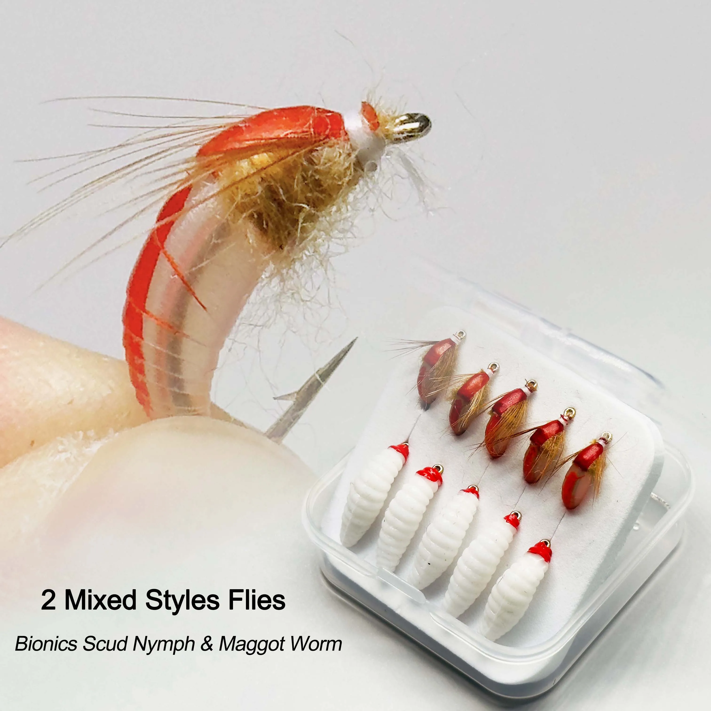 6 Stücke/10 Stücke Made Fliegenfischen Nass Forelle Fliegen Wurm Köder für Forelle Barsch Angeln Fliegen Insekten Köder Bionik Scud Nymph Köder