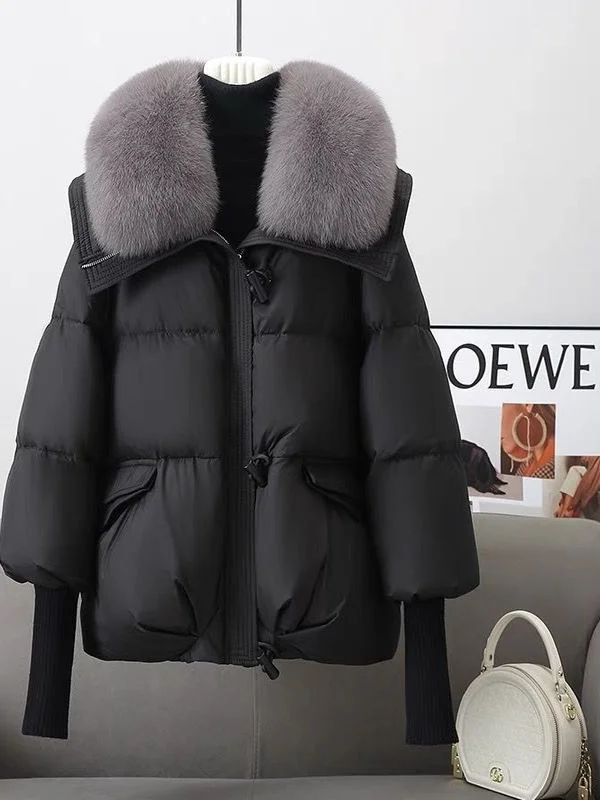 انفصال الفراء طوق أسفل القطن Jaet المرأة ort Sle الدافئة Plu الشتاء ملابس خارجية عادية تخفيف Faion Thiened سستة