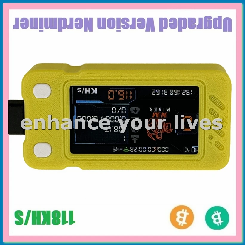 

Upgraded Nerdminer 118KH/S BTC Solo Lottery Miner Mini ASIC Miner Bitcoin BTC Miner Nerd Miner with Color Screen-A23U