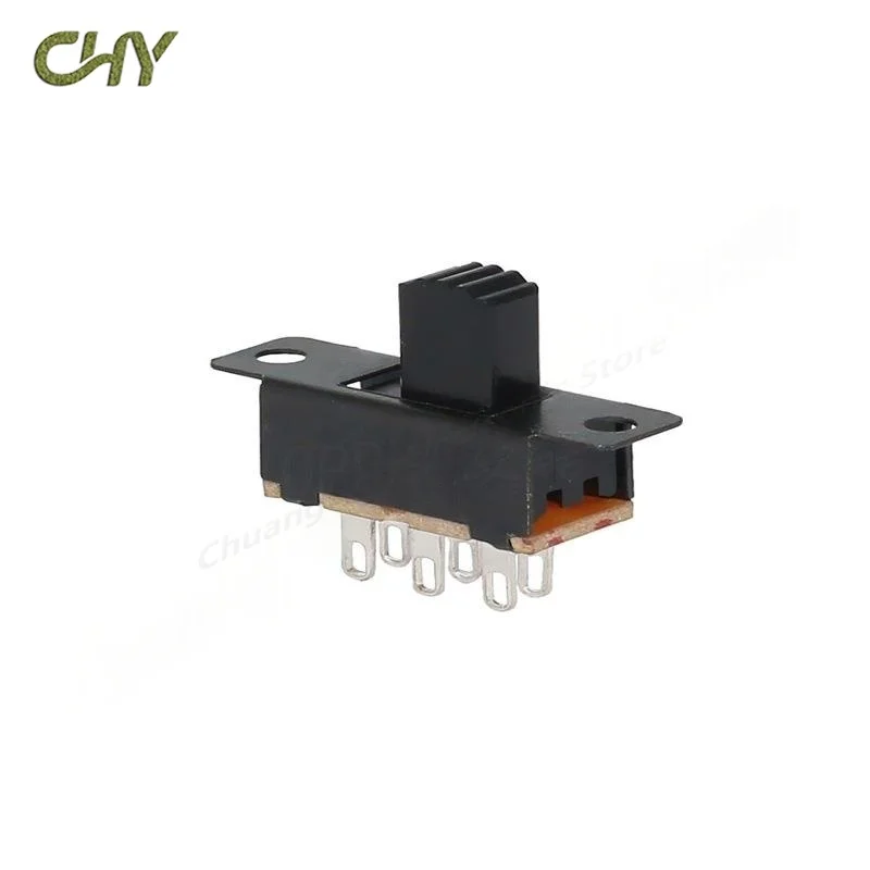 10PCS SS22F25 G5 Toggle Switch 2 Position 6 Pins With Fixed Hole Handle High 5mm DPDT 2P2T Panel Mount Slide Switch 125VAC
