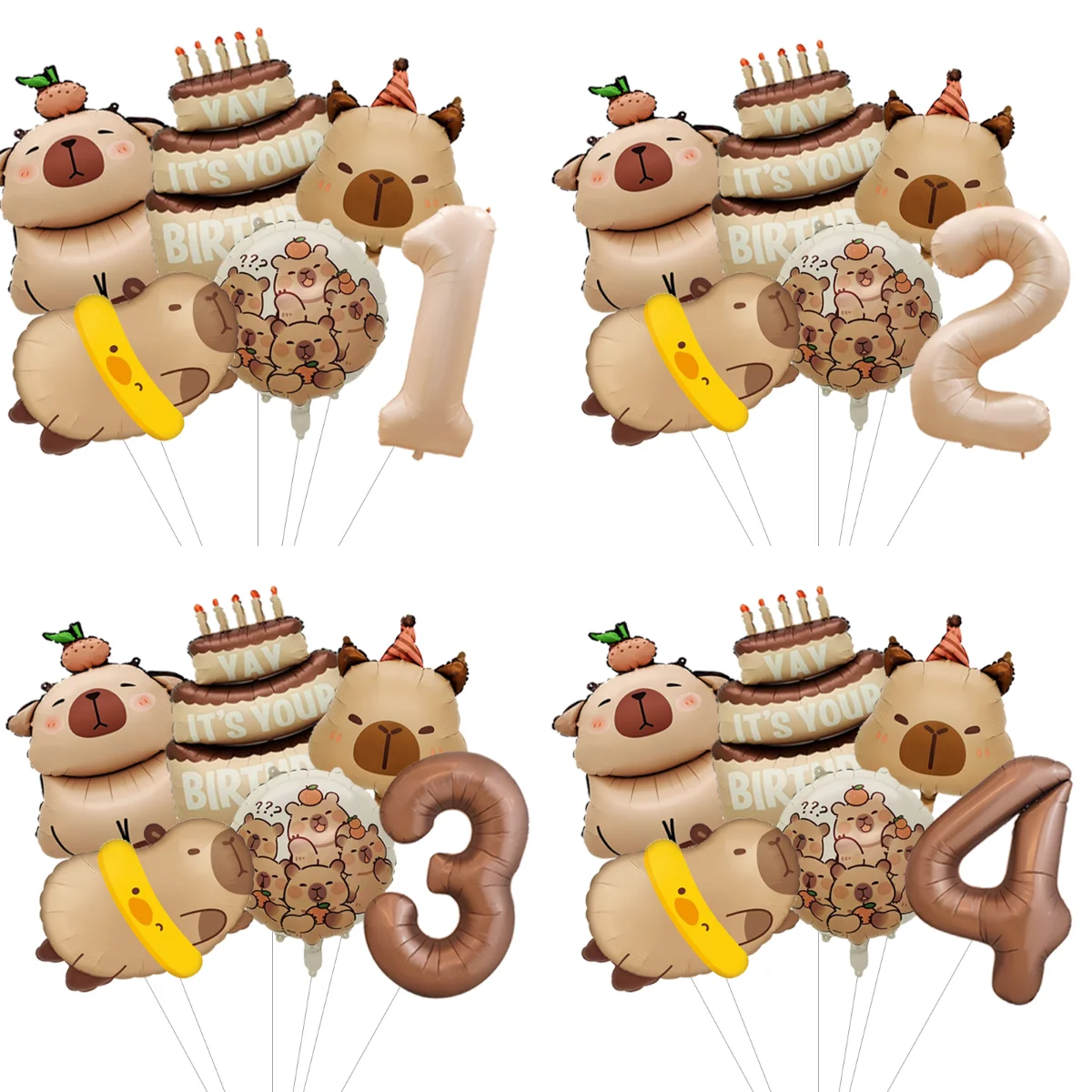 Hochwertiges Latex-Capybara-Ballonsset, Langlebige Tierthemen-Dekorationsballons für Alle Arten von Geburtstagsfeiern