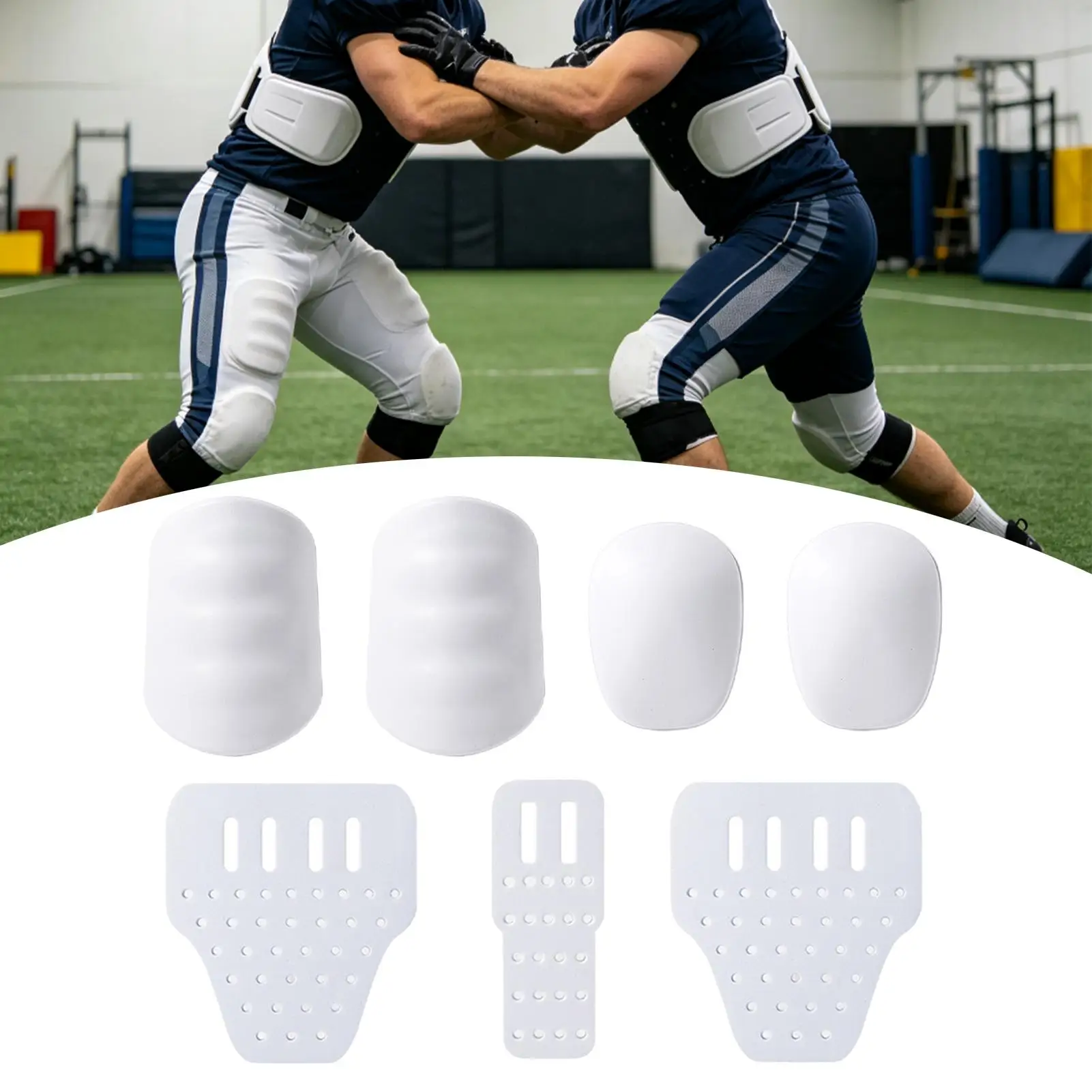 7 Pieces Youth Football Game Practice Thigh Pad Ergonomic High-Density Slot Pads for Tournament League