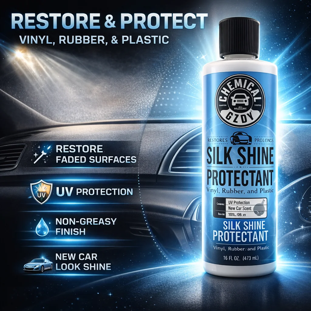Silk Shine Protectant 16 oz – Interior Cleaner & UV Protectant for Vinyl, Rubber & Plastic – Non-Greasy, Dry Touch Finish