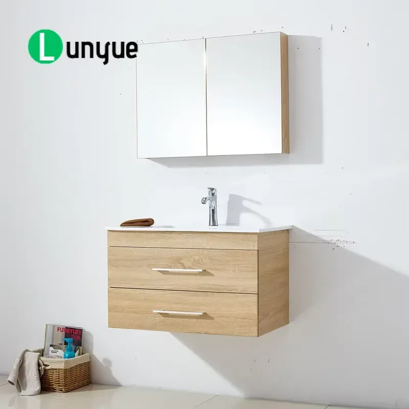 Luxury Wall Mounted Bathroom Vanity Cabinet with Sink 2 Drawer Storage Furniture for Hotel Home Modern Design