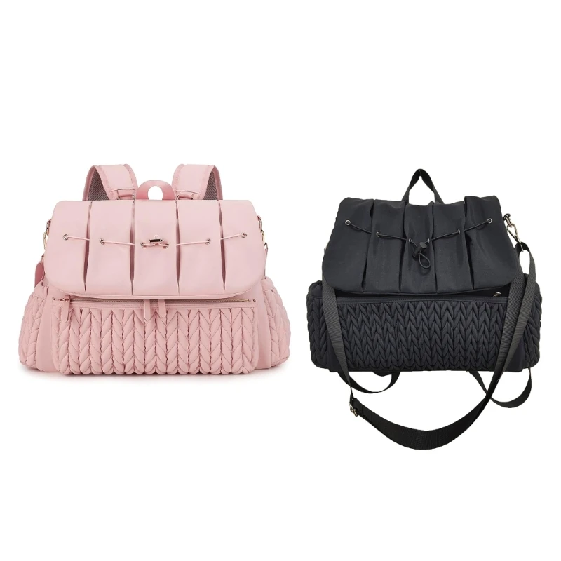 Portable Baby Diaper Bag Stylish Large Capacity Designing with Multiple Pockets for Mom Outdoor with Changing Pad