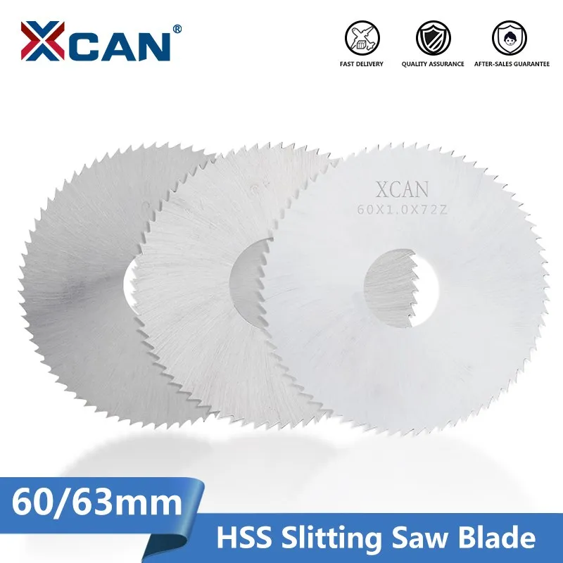 

XCAN Slitting & Slotting Saw Blade 60 63mm High Speed Steel Circular Saw Blade for Slitting Saw Cutter Cutting Tool