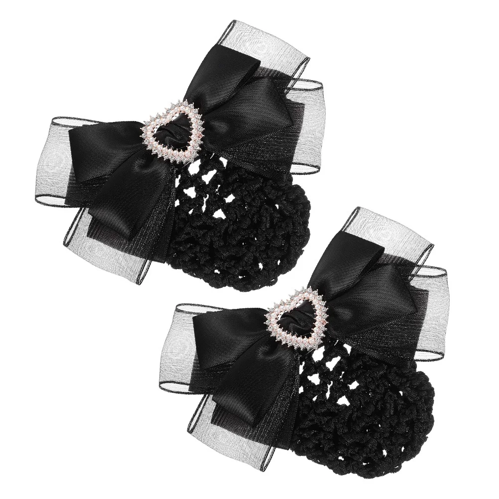 

2Pcs Hairnet Bow Bun Cover Clip Durable Bun Hair Clip Hairnets for Women Professional Use Hairnets for Women Bow Hair Net