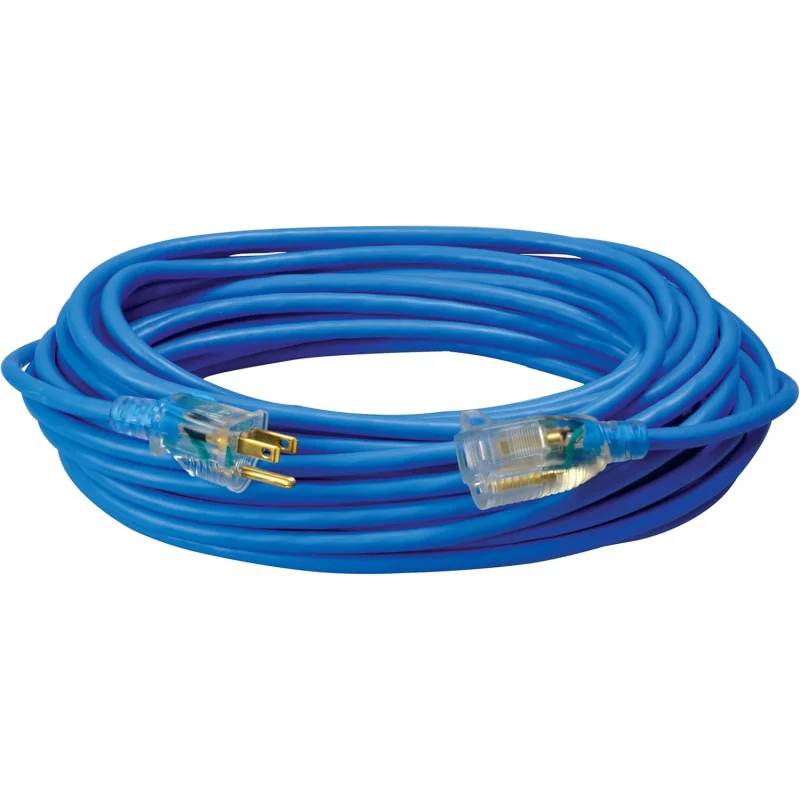 

Coldflex Light Duty Extension Cord, 50Ft, 16 Gauge, 3 Conductor, Weather Cord, Blue, 2368SW8806