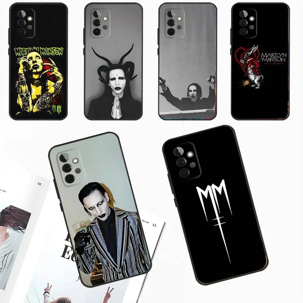 

Rock M-Marilyn M-Manson Phone Case For Samsung Galaxy A13,A21s,A22,A31,A32,A52,A53,A71,A80,A91 Soft Black Phone Cover