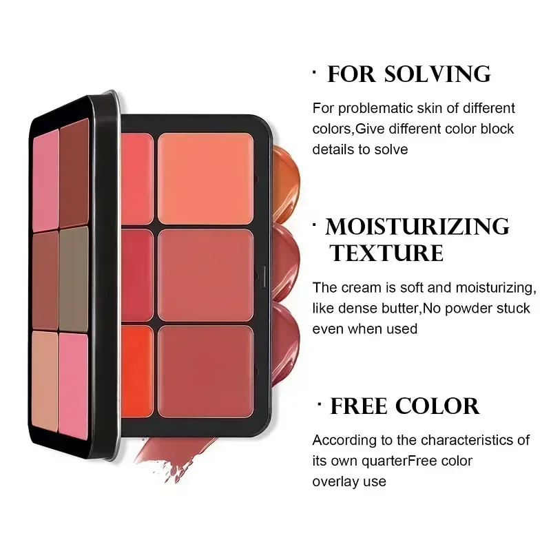 12 Color Blush Concealer Set Natural Blemish Brightening Highlighter 16 Color Waterproof Face Contour Cream Palette Blusher