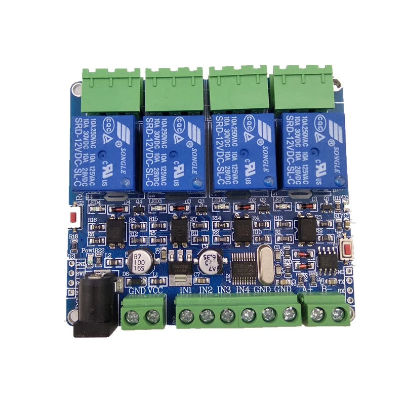 Modbus RTU 4 12v Relay Module Four Channel Switch Input And Optical Coupling Isolation RS485 0.15-x