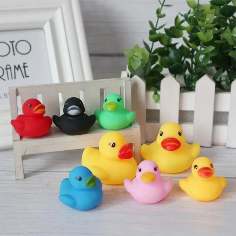 Cute Baby Kids Squeaky Rubber Ducks Bath Bathroom Water Fun Game Toy Boys Girls Toys for Children Floating Bath