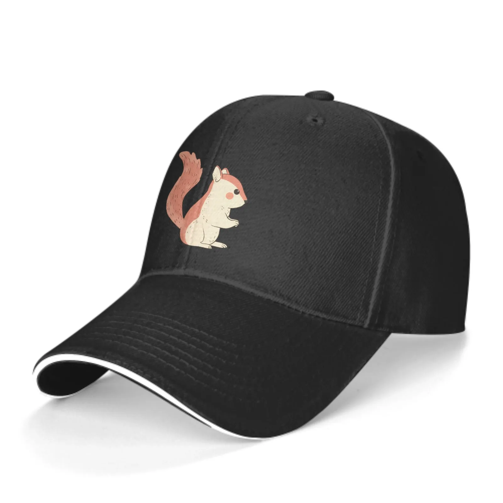 Urocza wiewiórka czapka z daszkiem Trucker Sandwich Duck Tongue Hat Regulowana moda unisex Sport Outdoor Travel Daily