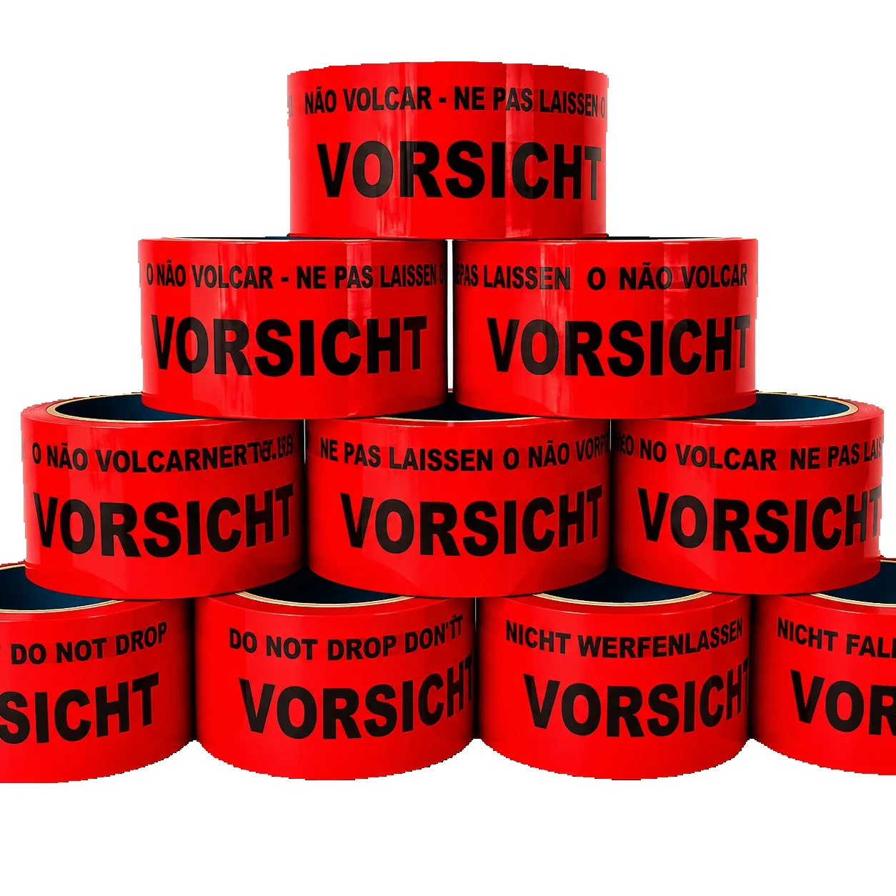 48 mm x 66 m Klebeband "Vorsicht Glas" – 12 Rollen Warnband für zerbrechliche Pakete – Stark haftendes Paketband