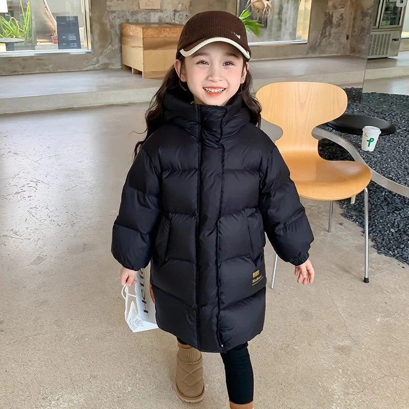 

[Graphene liner] Girls' black gold down padded winter children's padded winter girls' long padded winter jacket