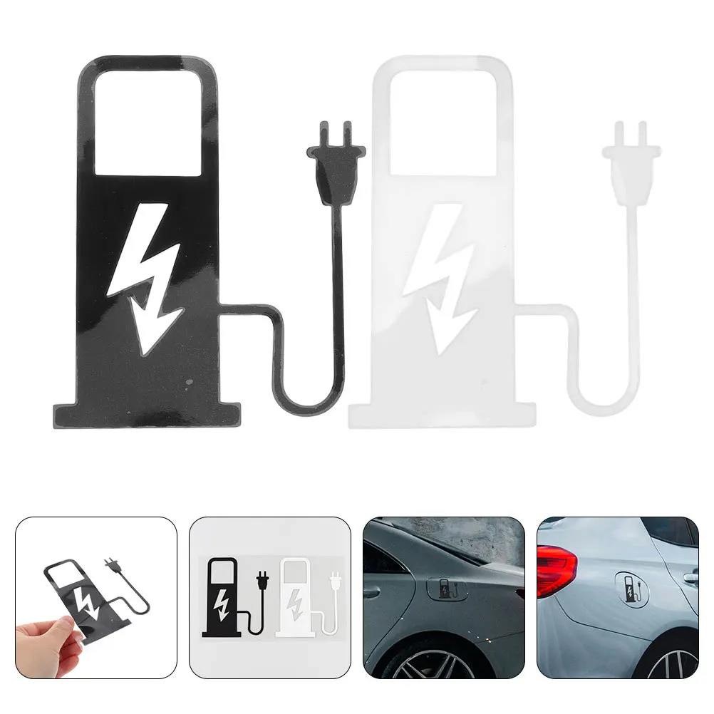 

2Pcs Car Stickers Waterproof PVC Electric Vehicle Charging Decal Easy Apply Ev Body Decoration for Auto Window Mirror