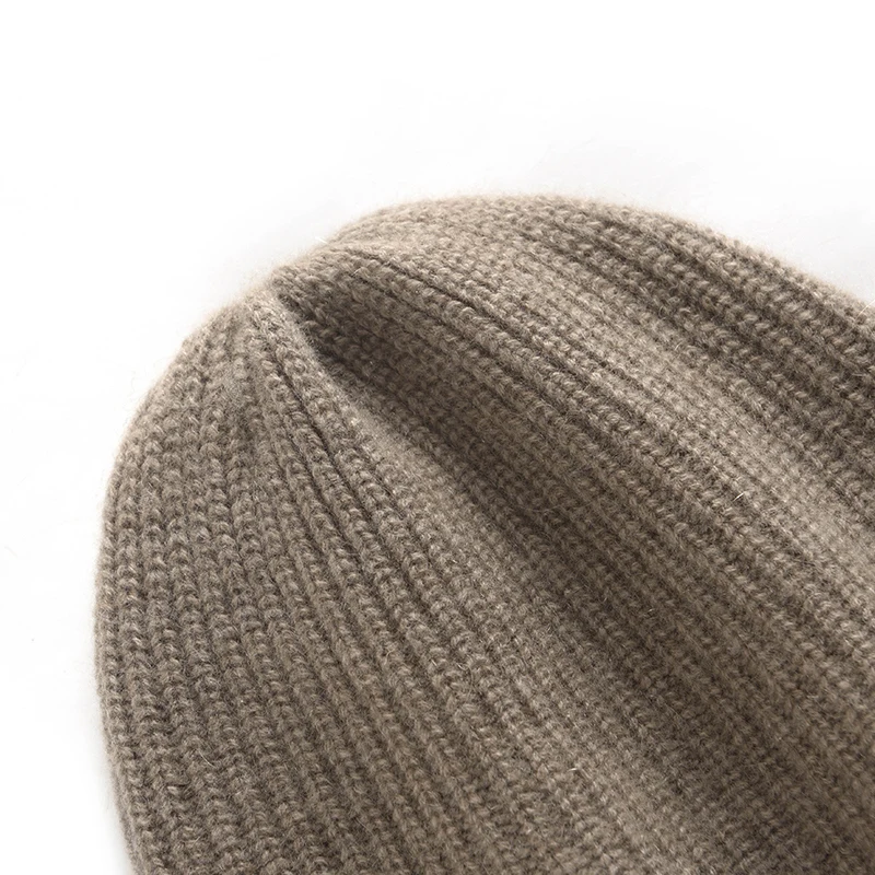 ZYCZCXX High Quality New Winter Hat For Women 100% Pure Goat Cashmere Knitted Hat For Women Warm Soft Bean Hat For Women