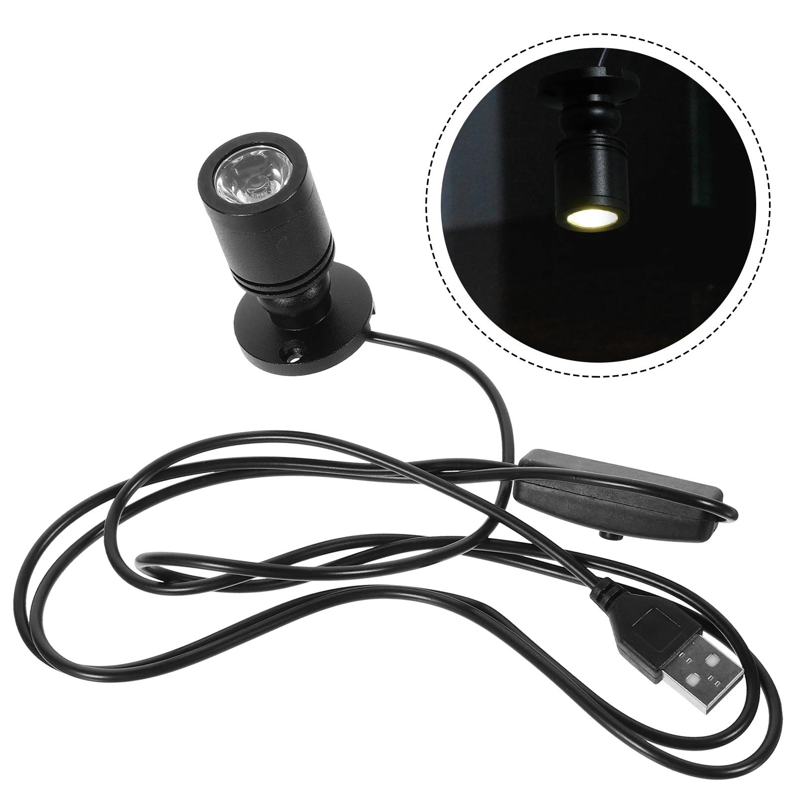 

4 Mini Spotlight LED Cabinet Lights USB Low Voltage Display St for Jewelry Exhibitions Switch Track Lighting Solution Small