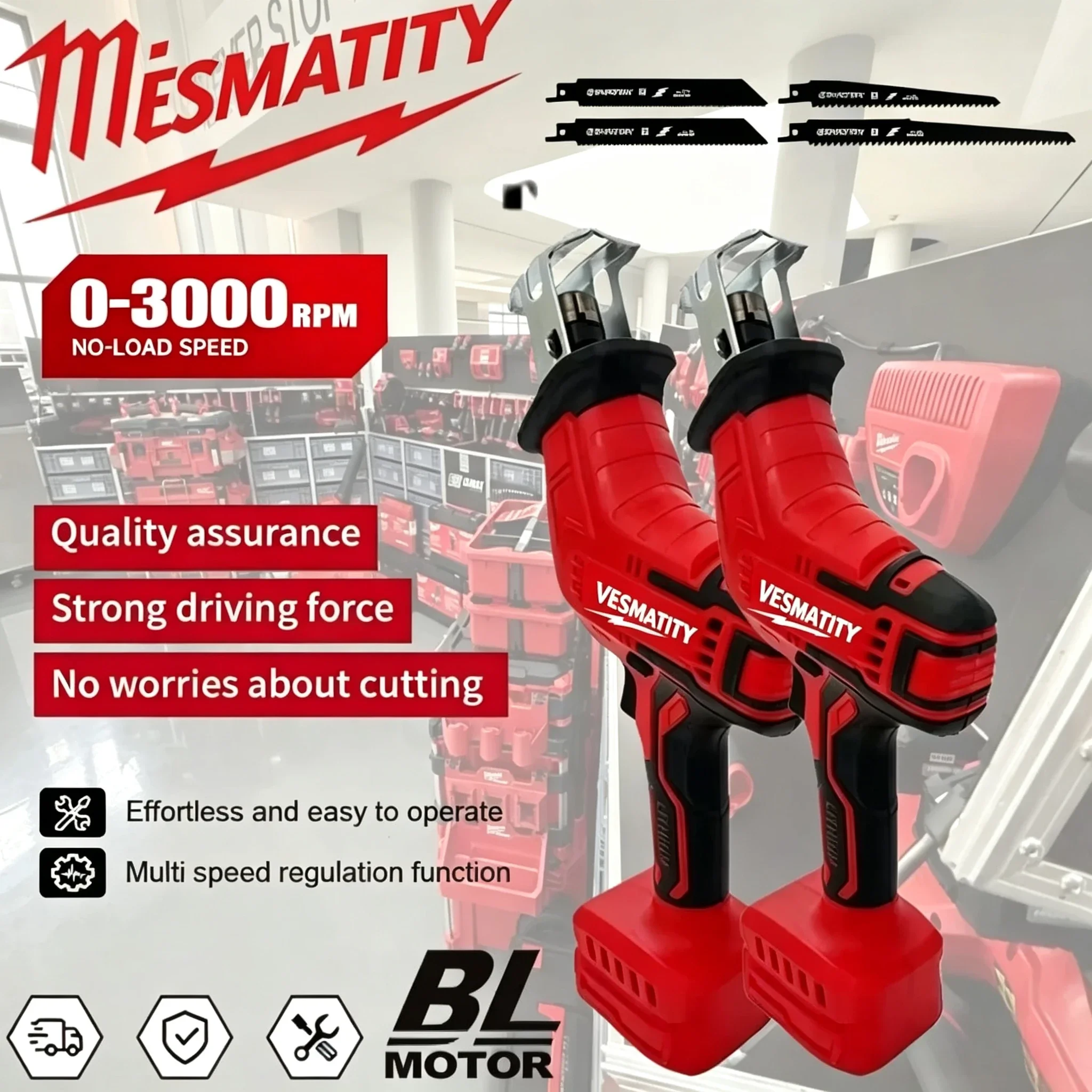 

Cordless Electric Reciprocating Saw Wood Metal Pipe Cutting Saw Electric Cutting Saw For Milwaukee Battery