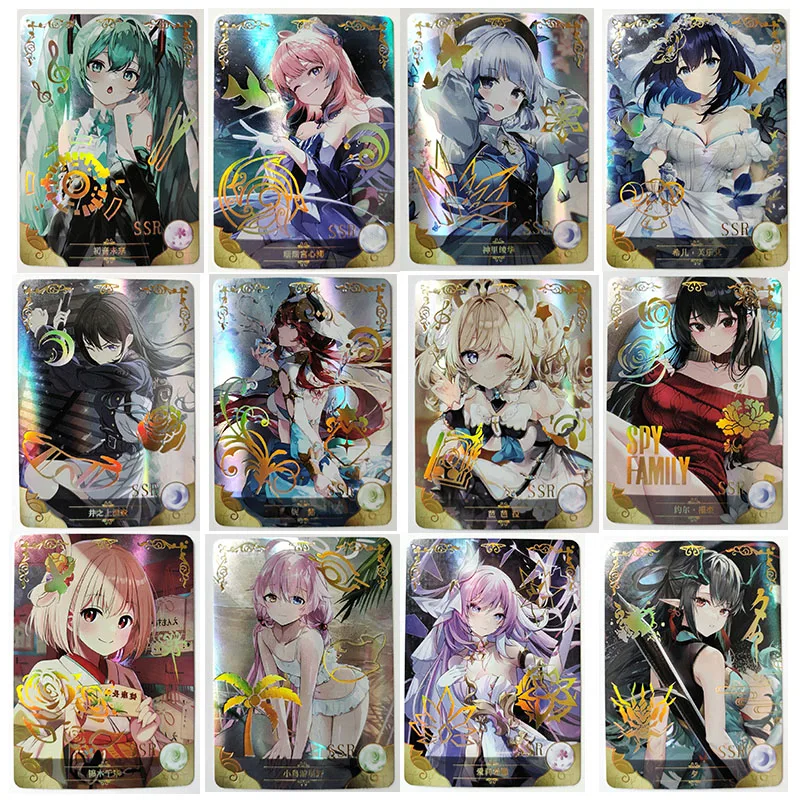 

Anime Goddess Story Kamisato Ayaka Yor Forger Ssr Card Game Collection Rare Cards Children's Toys Boys Surprise Birthday Gifts