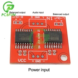 Dual Channel DRV134 Unbalanced to Balance Board Use for Differential/Balanced Input Power Amplifier Module Dual Power Supply