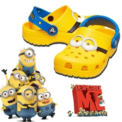 Kawaii Disney Cartoon Minions Crocs Slippers Eva Anti Slip Lightweight Summer Sandals Outdoor Walking Travel Beach Shoes Gift