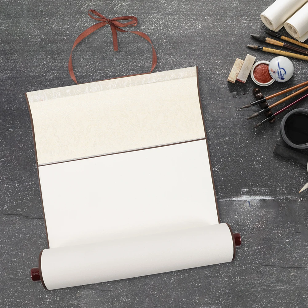 

3pcs Calligraphy Art Scroll Blank Parchment Paper 30x67cm Red Gold Rice Paper Durable Lightweight Storage Home Display Painting