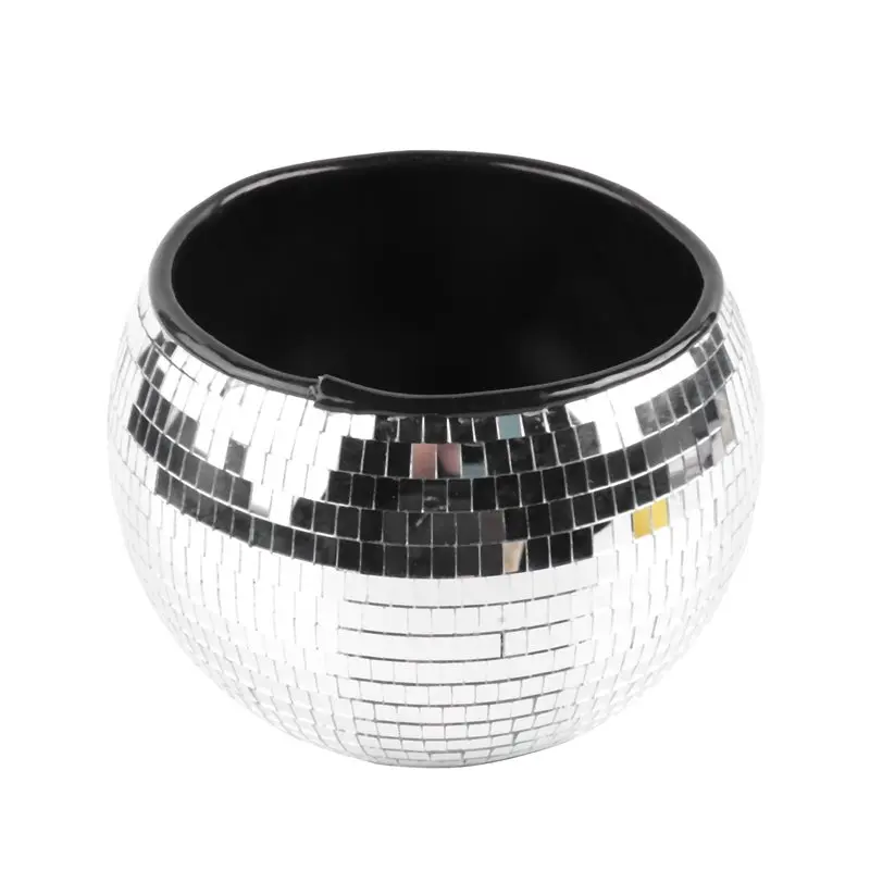 AA73 10-Inch Disco Ball Ice Bucket Silver Sparkly Mirror Ball Icebucket For Wine, Drinks, Home Bar Beverage Cooler For Partys