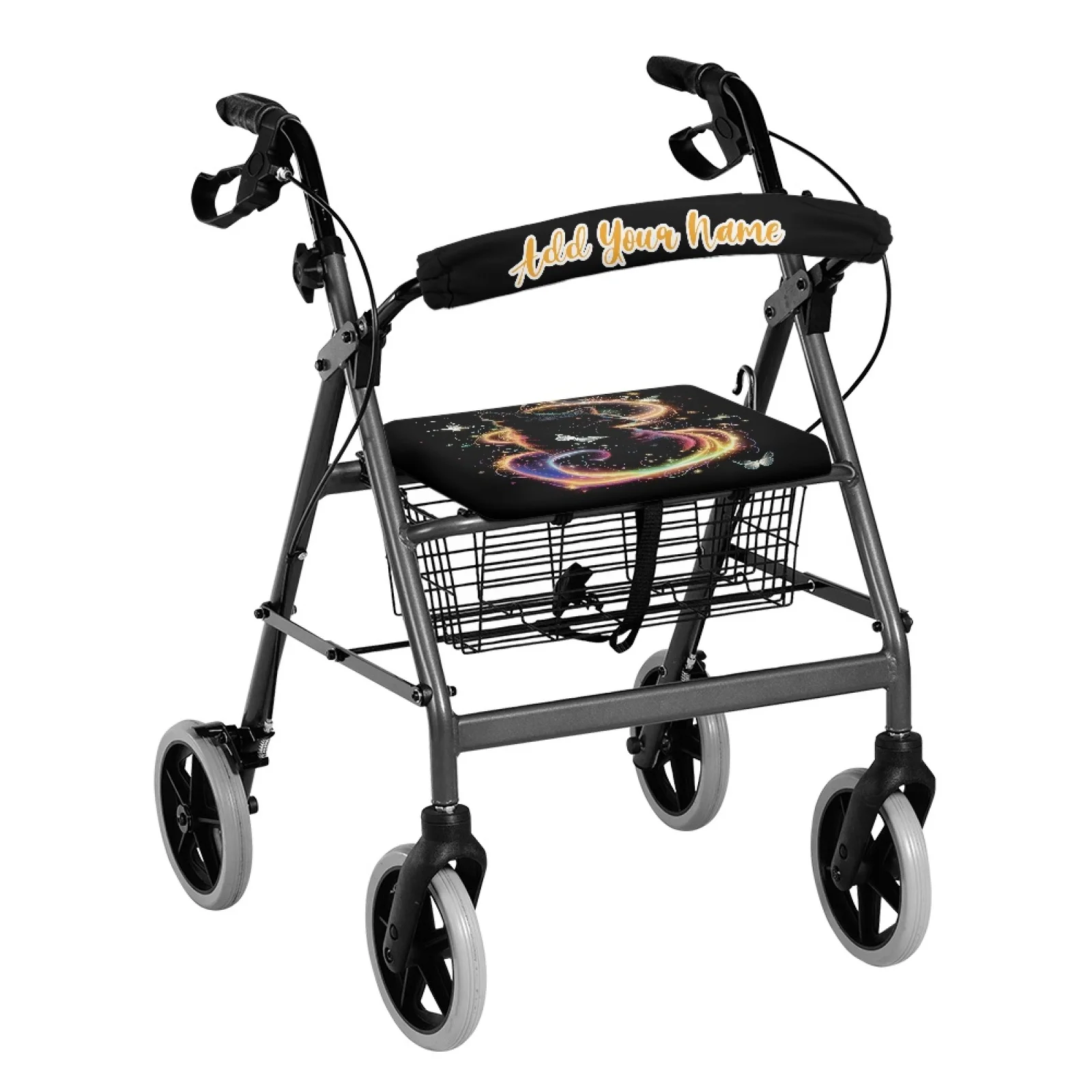 Coloranimal Non Slip Dust Proof 2PCS Rollator Walker Seat Cover for Women Friends for Home Psychedelic Cat