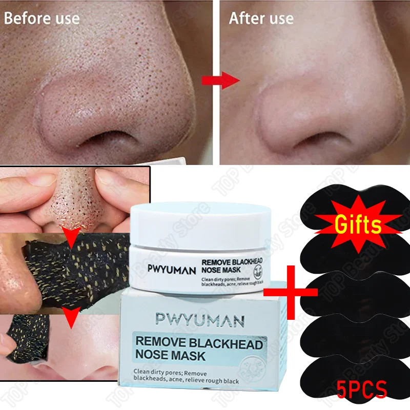 Blackhead Remover Nose Face Mask Shrink Pores Strip Tearing Black Dots Mask Peeling Acne Pore Deep Cleansing Whitening Skin Care