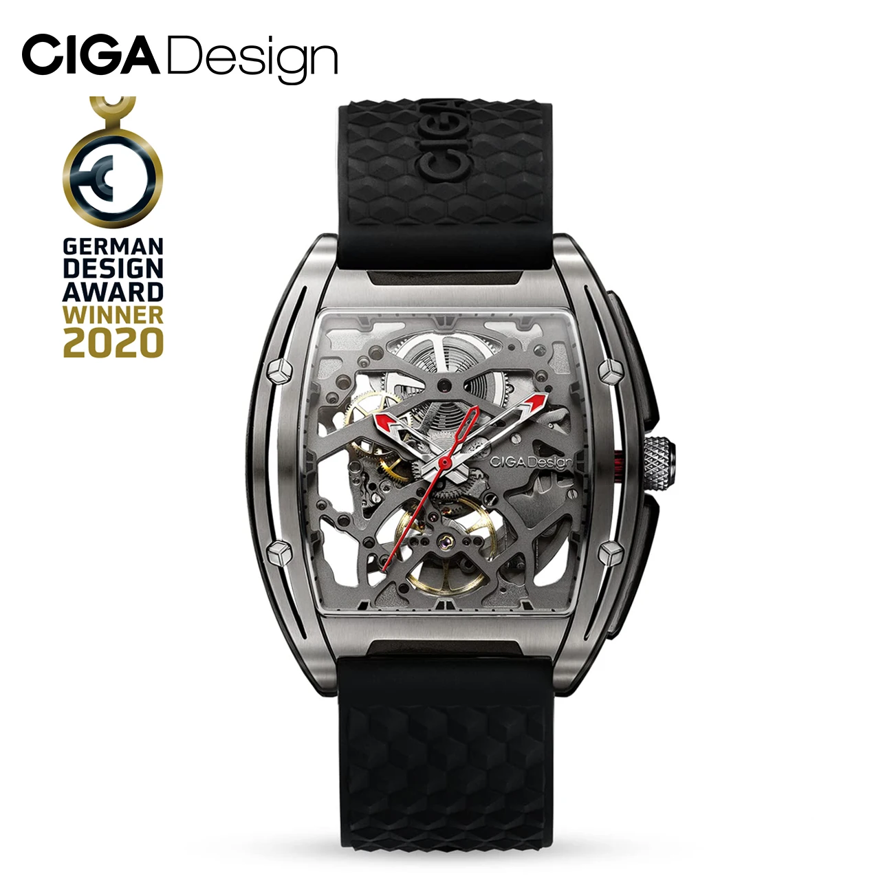 CIGA Design Titanium Skeleton Mechanical Watch for Men 2024 Z Series Tonneau Automatic Movement Luxury Wrist Watches Timepiece