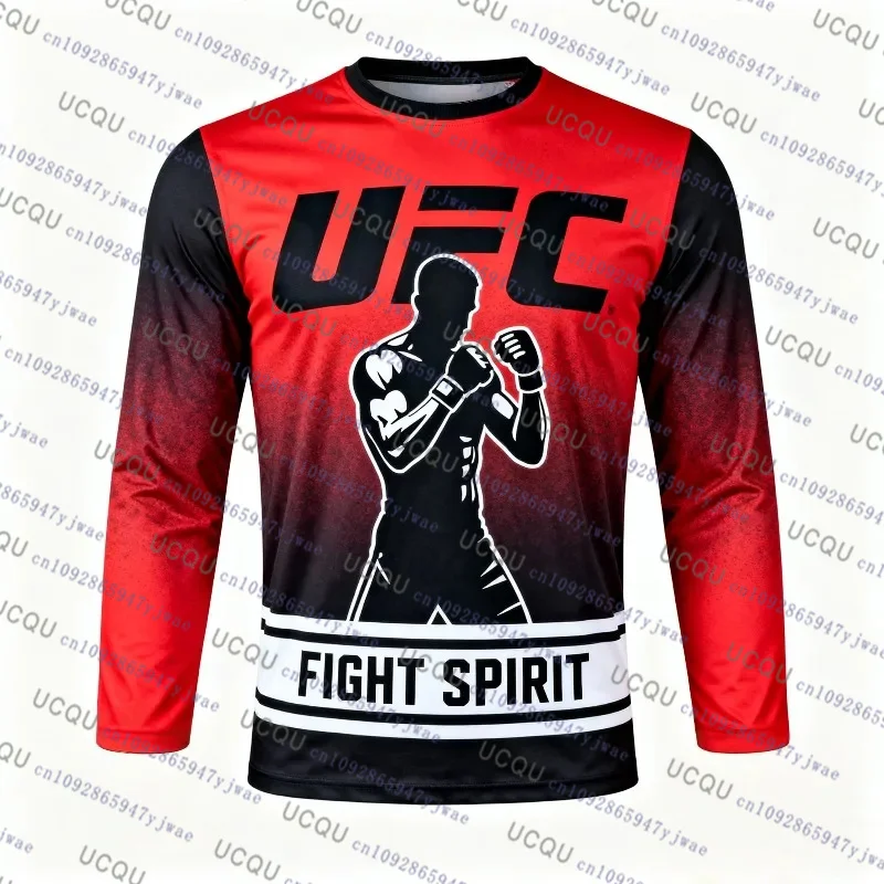 

Autumn/Winter UFC Fighting Sanda Muay Thai Long Sleeve TShirt Fashion Oversize Sports Men's Outdoor Training Fitness Jersey