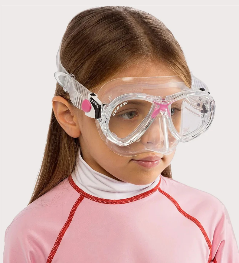 Cressi MAREA JR MINIDRY Snorkeling Set Children Kids Diving Set Scuba Dive Mask Snorkel Fin for Boys Girls 6-13 Years Old