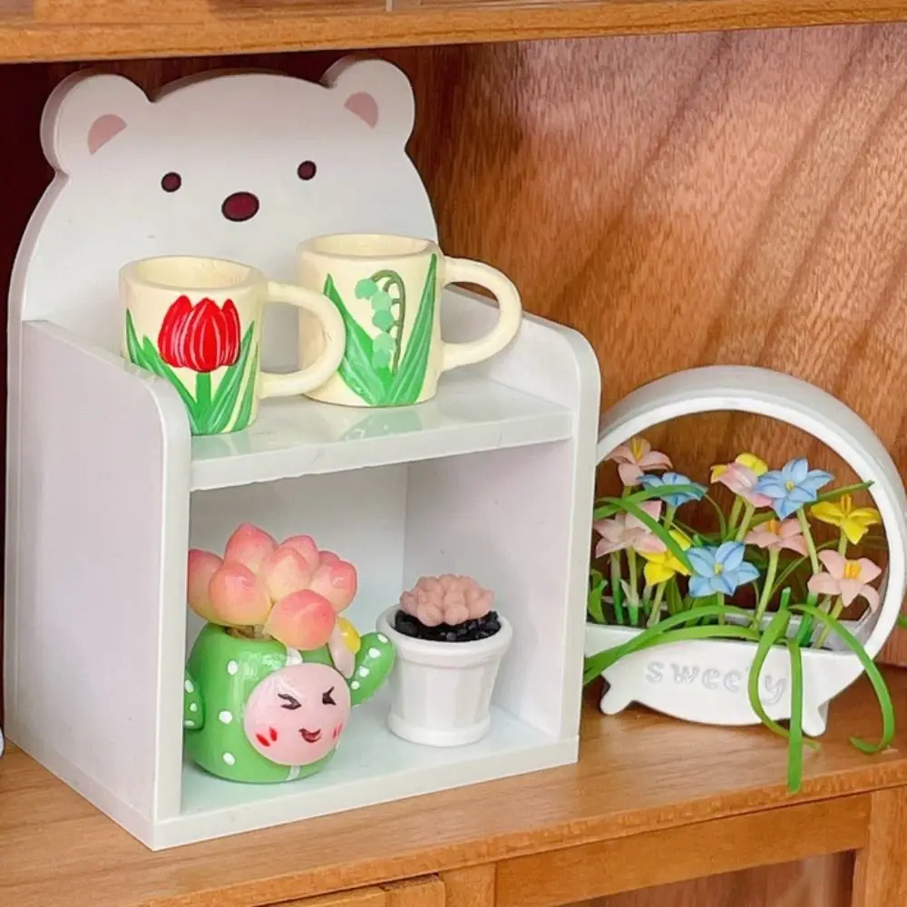 

Wooden Miniature Desktop Storage Rack Storage Rack Organizer Box Dollhouse Storage Organizer Box Simulation Furniture