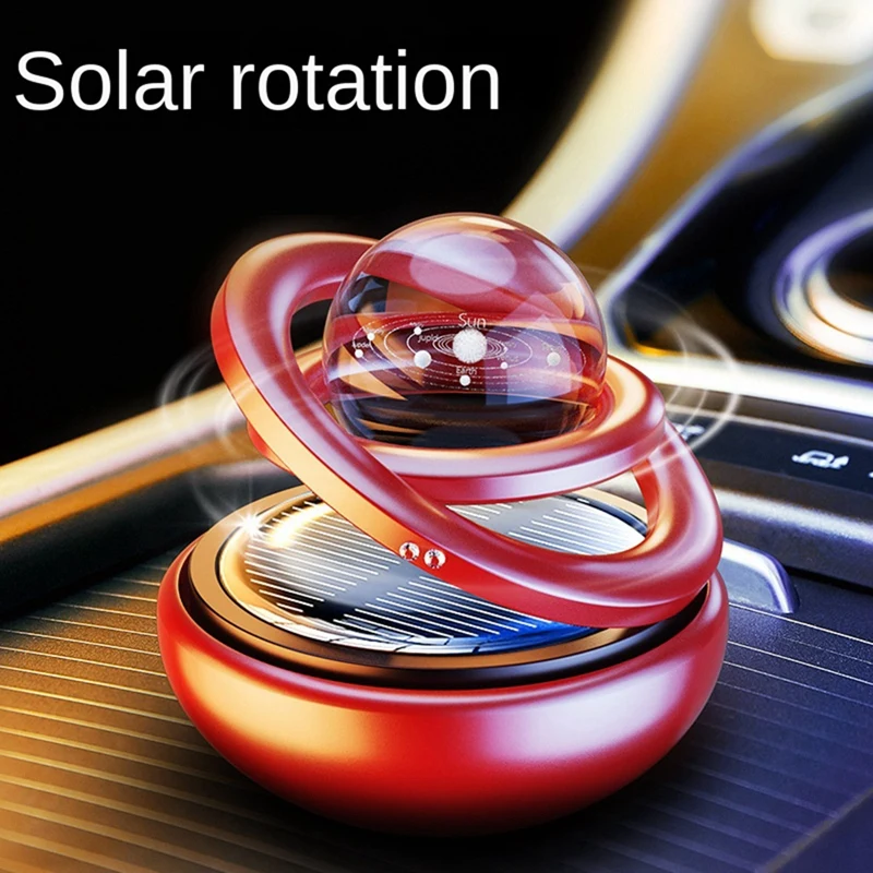 Aluminum Alloy Solar Rotating Perfume Vehicl Interstellar Suspension Car Perfume Home Ornament -B