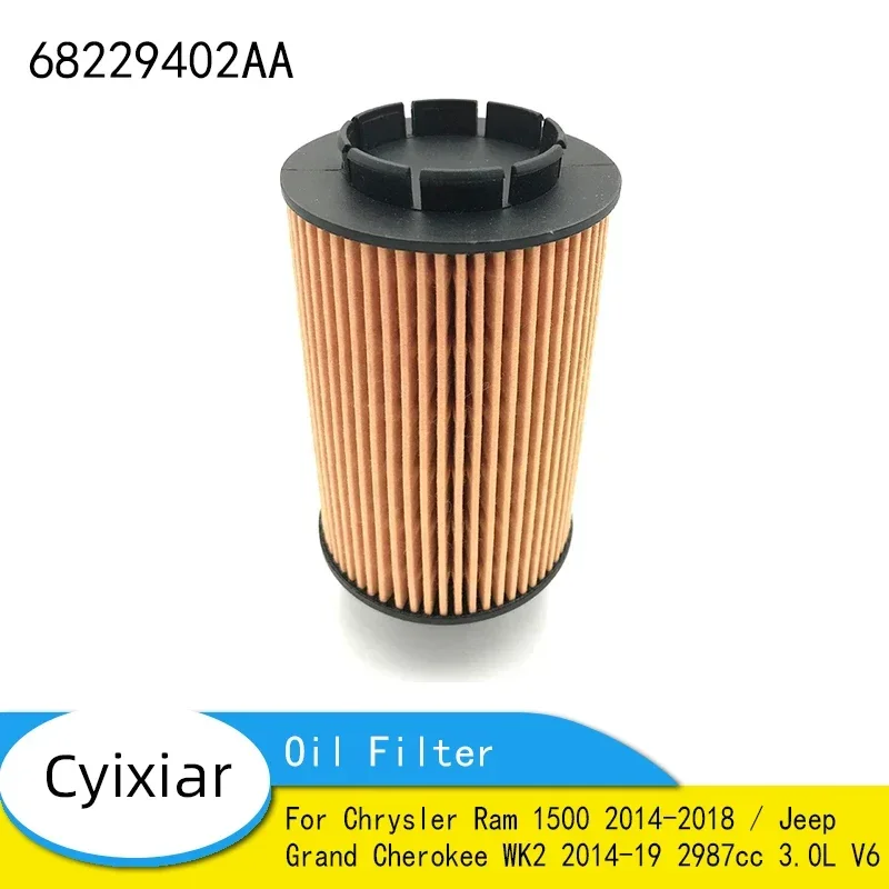 Oil Filter 68229402AA for Chrysler Ram 1500 2014-2018 / Jeep Grand Cherokee WK2 2014 2015 2016 2017 2018 2019 2987cc 3.0L V6