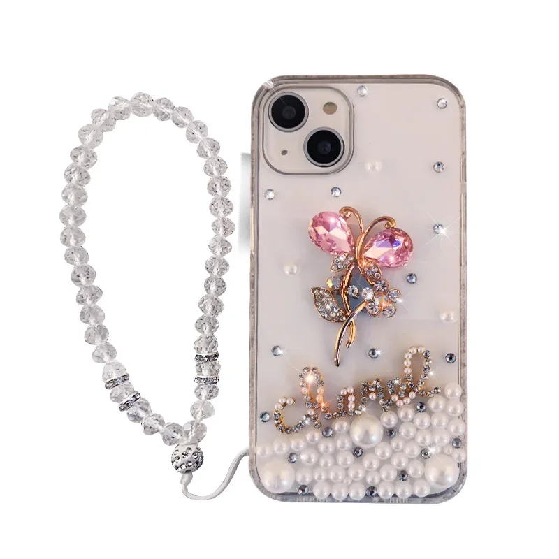 Pearl Jewelled Rhinestone Crystal Diamond Soft Back Phone Case Cover For Samsung Galaxy S26 S24 S25 Plus S21 FE S22 23Ultra