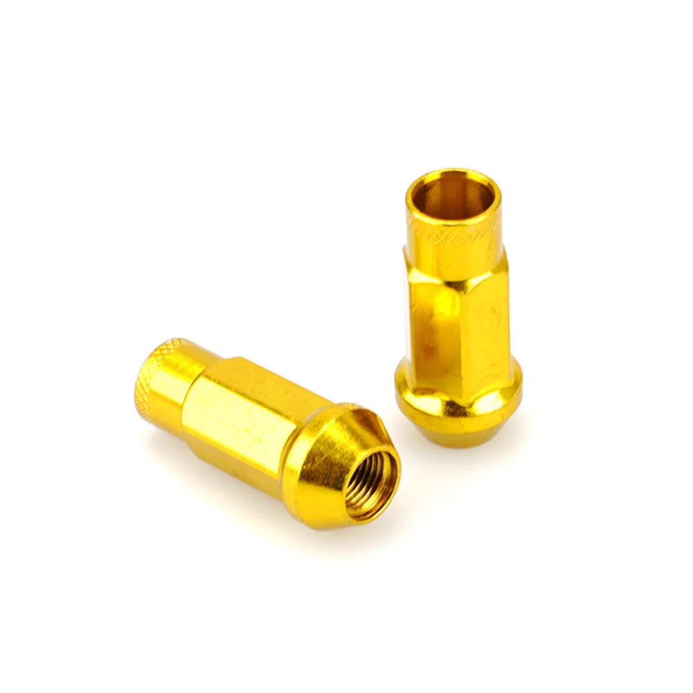 Rennwagen-Modifikation Offene Radmuttern 50MM 17mm Sechskant für Chevrolet Subaru Hyundai 20 Stück Radmuttern M12x1.5 Stahl Bunt – Detail 9