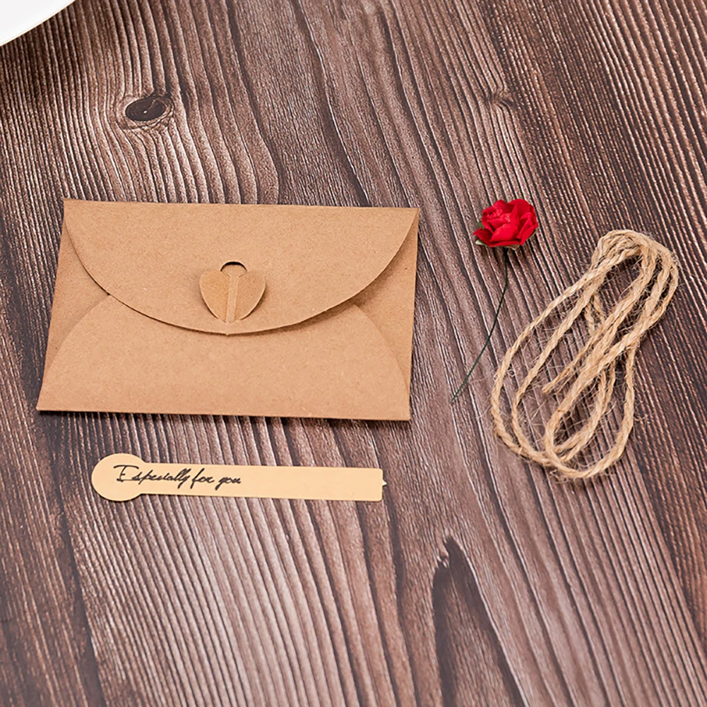 DIY Vintage Kraft Paper Greeting Card DIY Handmade Flower Wish Card Thank You Card Blessing Card Party Invitation Card