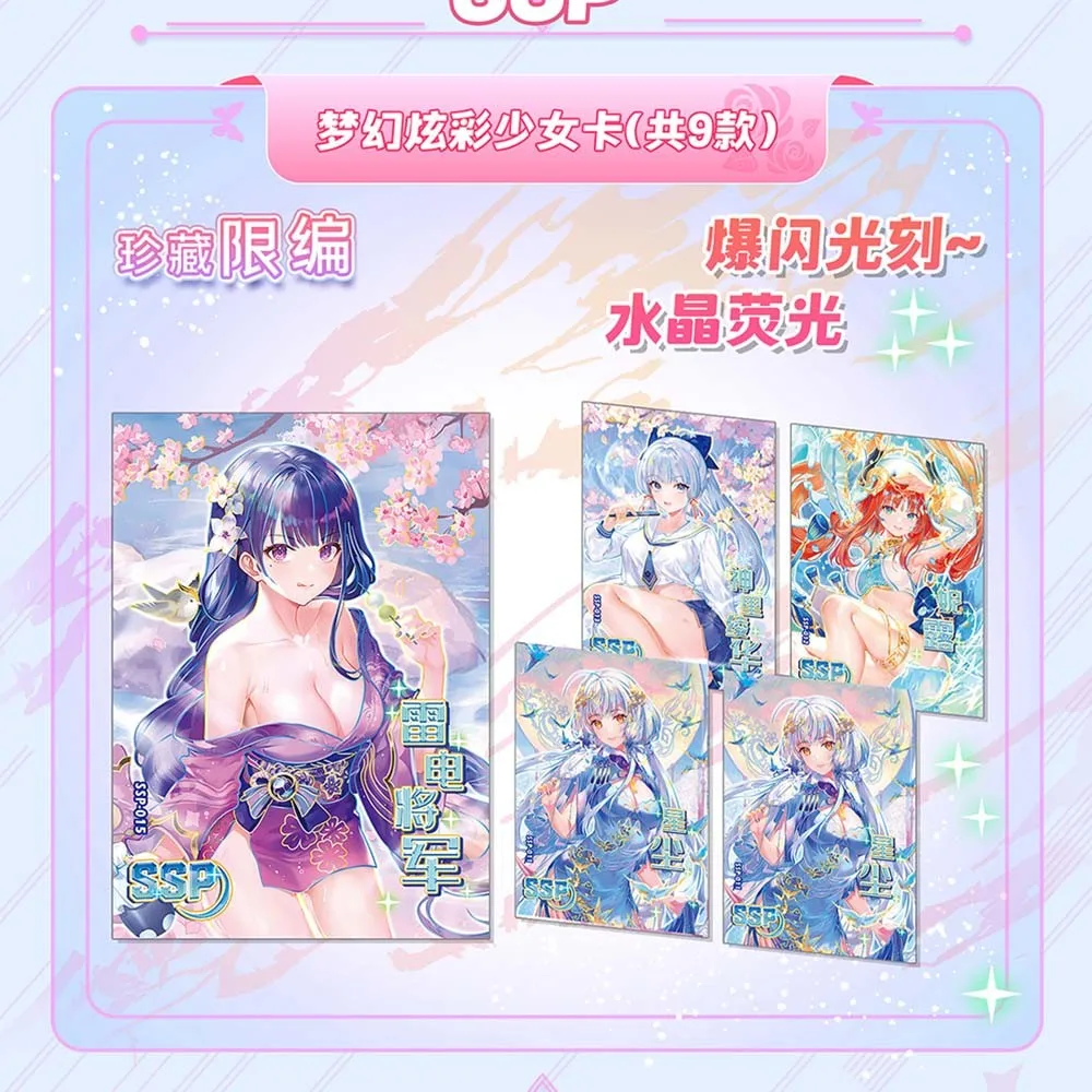 Tarjetas de colección de Goddess Story, tarjeta de la suerte, fiesta de niña, 2 cajas de refuerzo, cartas de juego de Anime, juguetes de mesa para