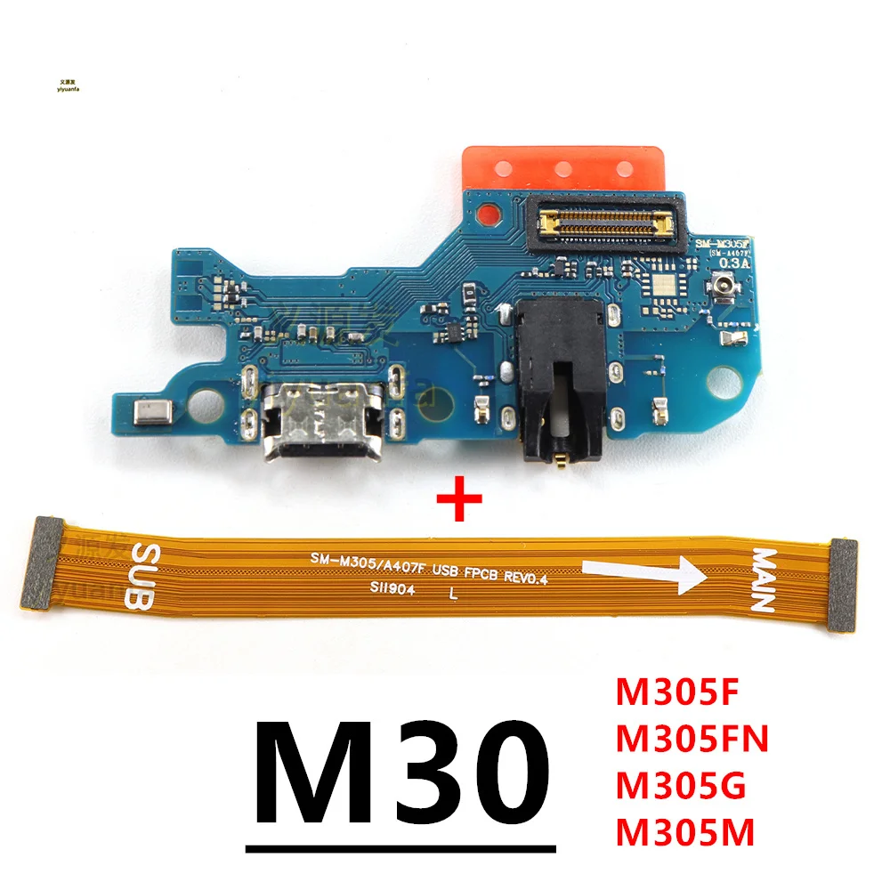 Для Samsung Galaxy M30 SM-M305F M305 USB Type-C Micro Зарядное устройство Док-станция разъем микрофон материнская плата гибкий кабель ﻿