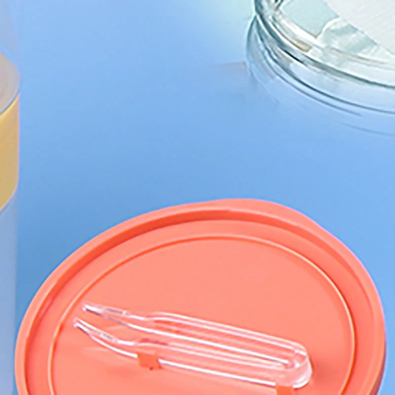 200-350ml Makeup Remover Pad Jar With Tweezers Round Clear Container Jars Empty Bottle Wide Mouth Flap Bottle Storage Lotion