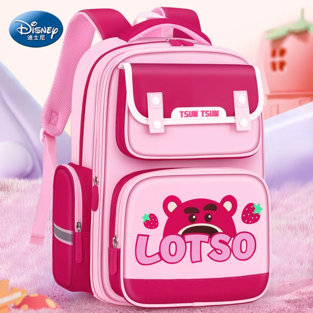 Disney Lotso Backpack for Girls Elementary School Students High Beauty Large Capacity Reduced Burden Spinal Protection Backpack