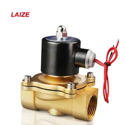 LAIZE 2W zawór elektromagnetyczny wody 1/4 ''3/8'' 1/2 ''3/4'' 1 ''mosiężny elektryczny normalnie zamknięty elektromagnetyczny zawór sterujący