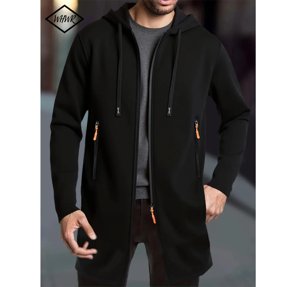 

Мужская ветровка средней длины, флисовая теплая куртка на молнии, модные деловые толстовки, ретро лоскутные топы из пряжи, уличная одежда