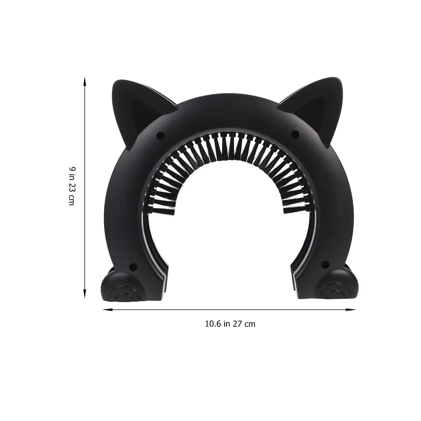 1 Set Cat Door With Grooming Brush Interior Pet Door Plastic Cat Door Free Passage Through A Doorway Small Pet Cleaning Supplies