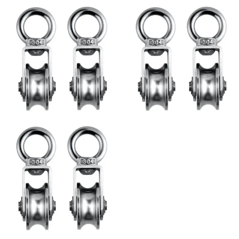 

Кабельный ролик FAST из нержавеющей стали, поворотный, бесшумный, для подъемных систем и тренажеров, 6 шт.