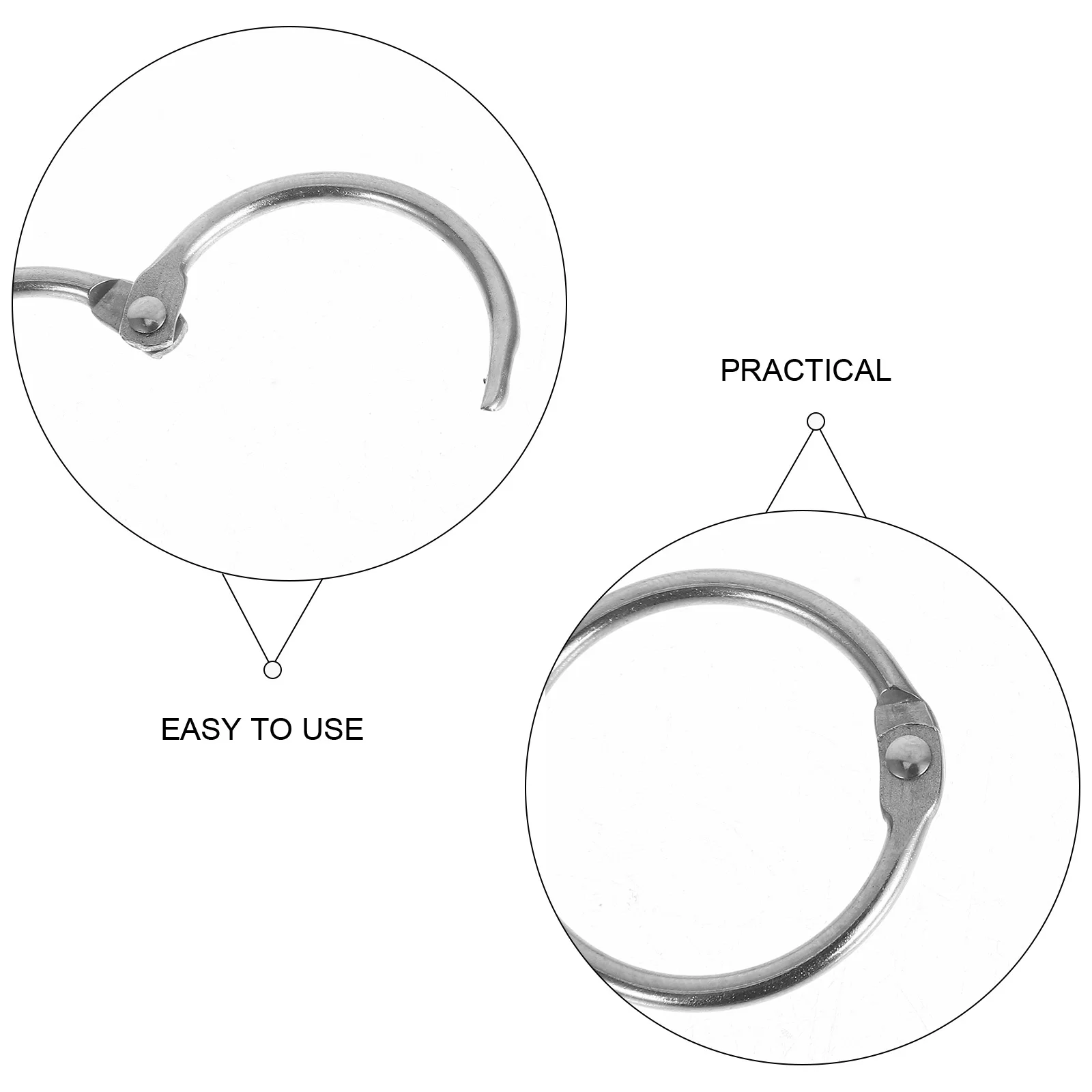 20 шт. открывающиеся кольца для переплета, металлические кольца для флэш-карт премиум-класса для индексных карточек, бумажные файлы, переплет, календарь, ремесла, надежная безопасность