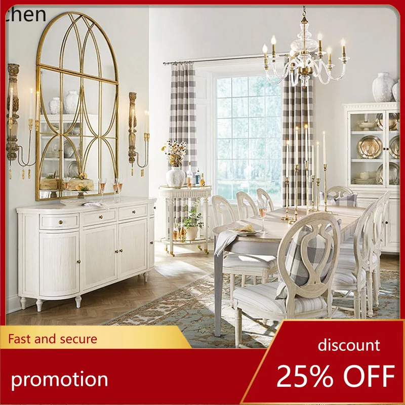 

HXL Solid Wood Sideboard Cabinet Living Room Simple Carved Decorative Storage Cabinet Vintage Entryway