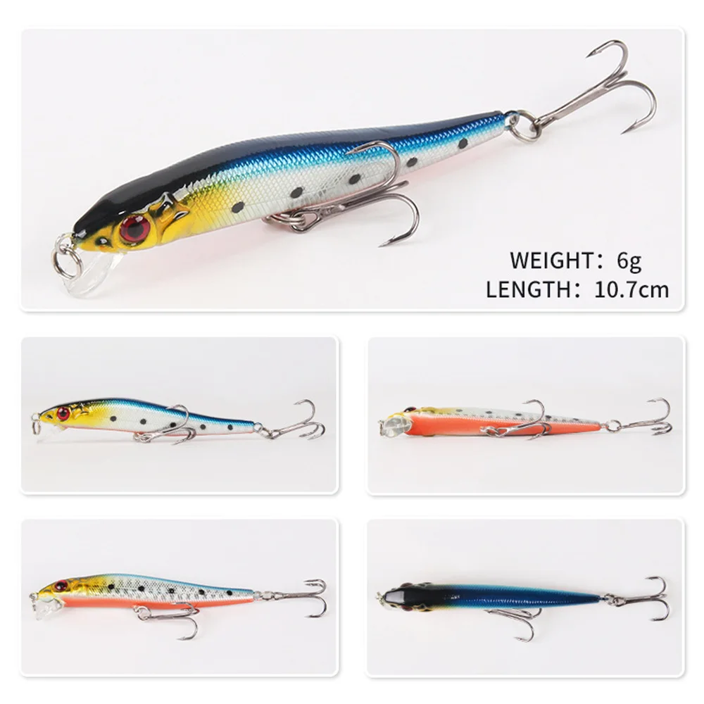 1Pcs Minnow Fishing Lure 6g 10.7cm Floating Trolling Wobblers  High Quality Artificial Hard Bait Isca Leurre Bass Pike Tackle